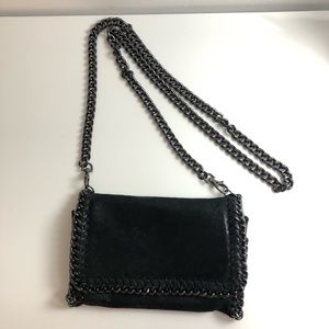 Leather Crossbody Bag - Black